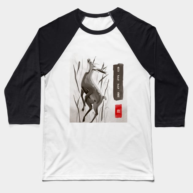 Love For Your Japanese Culture By Sporting A Deer Design Baseball T-Shirt by ForEngineer